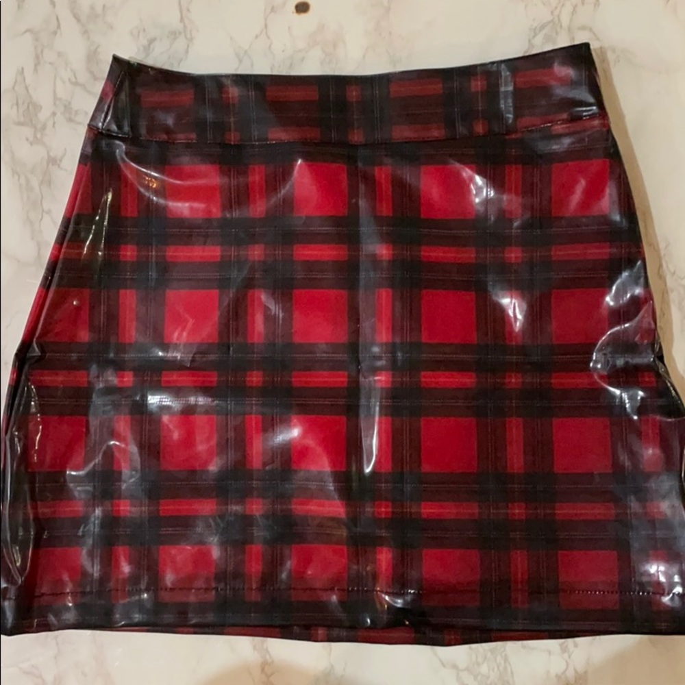 Forever 21 Red Plaid Patent Leather